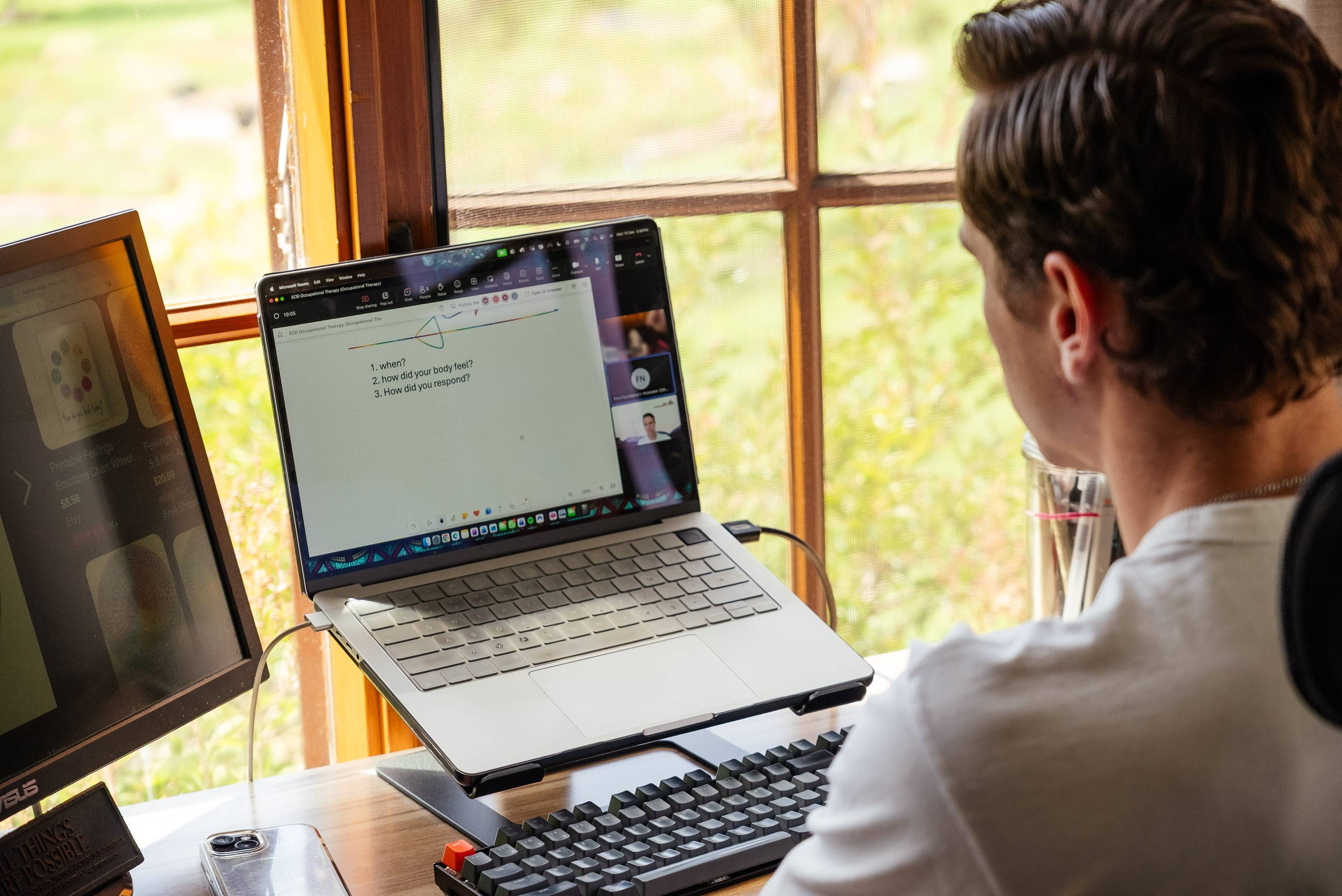 Occupational therapy assessment session delivered by telehealth